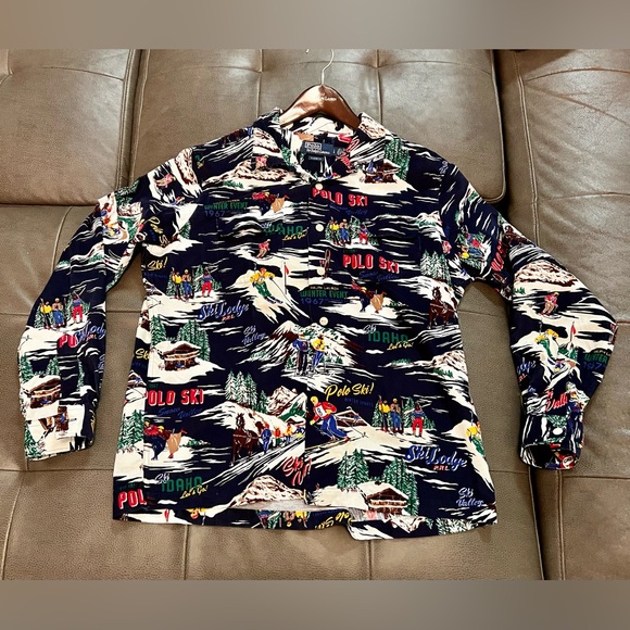 Polo Ralph Lauren Sportsman 67 Winter Event Polo Ski Corduroy Shirt Classic Fit - Picture 1 of 11